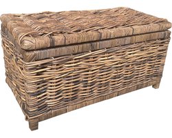 Bruine Rieten Opbergmand - 75x40xH40 cm