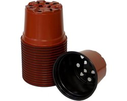 Bruine ronde potten - 9 cm - set van 90 stuks