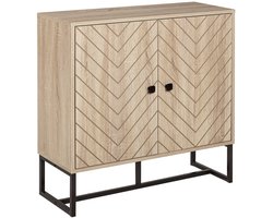 Bruinsma INEX Kast - Opbergkast - Dressoir Kasten - Buffetkasten - Design Dressoir - 2 Deuren - 80Lx29,5Bx80H CM - hout - Zwart