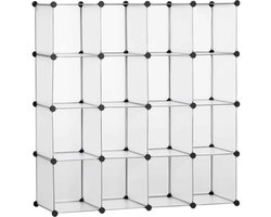 Bruinsma INEX Modulaire Kast - Opbergkubus Organizer - Ruimte Indelen - 16 Kubus Ontwerp - Kunststof Modulaire Kast - 125Lx32Bx125H CM