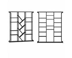 Bruinsma INEX Opbergkasten - Boekenkasten - Boekenkast Zwart - Roomdivider - Staande Boekenkast - Boomvormige Boekenkast - Vakkenkast - Open Opbergkast - 17 Vakken - 156Lx24Bx180H CM - Zwart