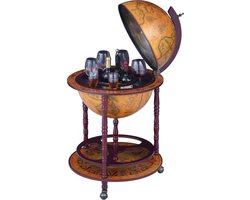 Brulo Wereldbol Globebar barglobe Frobisher Wijnrek - ⌀ 45 cm - 4 flessen