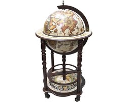 Brulo - Wereldbol - Globebar - Hout - Bruin - Meriwether- 42 cm diameter