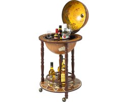 Brulo - Wereldbol - Globebar - Hout - Bruin - Pytheas- 36 cm diameter