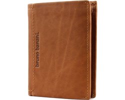 bruno banani Leren Portemonnee Arizona Wallet High with Flap Cognac Bruine