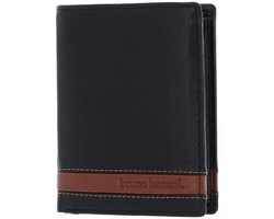 bruno banani Leren portemonnee sleutelhanger Gift Set Slim Wallet / Keychain Black Black / Cognac zwart