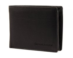 bruno banani Leren Portemonnee Sleutelhanger Gift Set Slim Wallet / Keychain Black Black Zwart