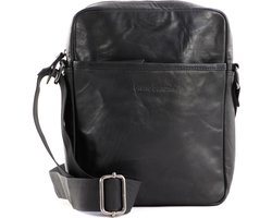 bruno banani Leren Schoudertas Crossbody Bag Black Zwart