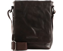 bruno banani Leren Schoudertas Crossbody Bag Brown Donkerbruin