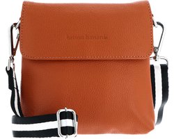 bruno banani Leren Schoudertas Crossbody Bag Orange Oranje