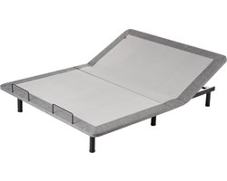 BRUNOY - Bedframe verstelbaar - Grijs - 160 x 200 cm - Polyester