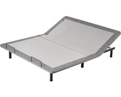 BRUNOY - Bedframe verstelbaar - Grijs - 180 x 200 cm - Polyester