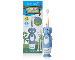 Brush-Baby® | Electrische Oplaadbare Kindertandenborstel | WildOnes | Evie de Olifant | 0 - 10 jaar | 3 opzetborstels | 2 poetsstanden | Timer & Pulse | Disco licht | Zuignapvoet |