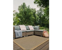 Brussels Buitenkleed – Effen Indoor & Outdoor Vloerkleed – Tuinkleed, Balkonkleed – Jute- 140x200 CM