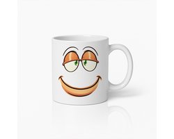 Brutaal Glimlachend Gezicht Cartoon Keramische Mok – Leuke Koffiebeker voor Kantoorhumor & Dagelijkse Motivatie