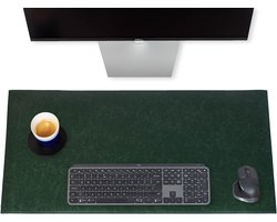 Brute Strength - Luxe Bureau Onderlegger Kunstleer - Groen - Bureau Organizer - 80x40 cm - Thuiswerken - Bureaumat - Kantoor accessoires - Computer mat