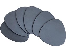 Brute Strength - Onderzetters voor glazen - Leer - Grijs - Semi Rond - 10 stuks - Grijze leren onderzetters - onderzetter leer - lederen onderzetters - onderzetters grijs leer
