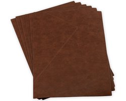 Brute Strength – PU Leren Placemats - Set van 6 stuks -  Cognac – 43 x 30 cm – Onderleggers - Kunstleer Bordenmat -  Anti-slip – Tafelmat – Ook voor bureau en kantoor