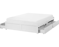 BRUX - Bed met opbergruimte - Wit - 140 x 200 cm - Hout