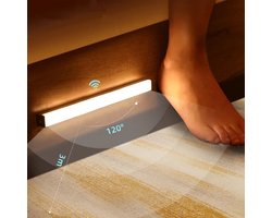 Brylight - Nachtlampje Volwassenen - Slaapkamer Bed Verlichting- Draadloos met Sensor- Voeteneinde Licht - Lamp - Oplaadbaar - Zonder Boren - Onderbouw Verlichting- Bedlampje - Keukenverlichting Onderbouw Led - Nachtlampje kinderen