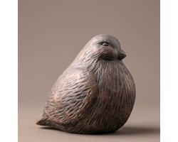 Brynxz Aardewerk Vogeltje Relief 12x11 cm - decoratie beeld - Landelijke woondecoratie - Vogel decor woonaccessoires