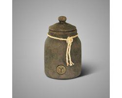 Brynxz decoratie pot- Pot and Top with Rope Majestic Brown M - woondecoratie- stoer en sober- Landelijk