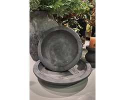Brynxz - Decoratieve schaal - 2 stuks - Basic Ancient Soil - Beton - Grijs - 39x5cm