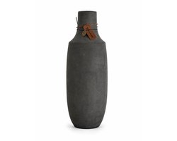 BRYNXZ Flesvaas Grijs 43 cm - Decoratieve Vaas met Smalle Hals - Keramieken Vaas voor Kunstbloemen en Takken