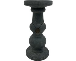 Brynxz Grandeur Vintage Kandelaar - Grijs steenlook - Maat M Hoogte 27 cm - Candleholder