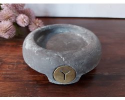 Brynxz - Schaaltje S van beton - Kaarsplateau - Industrial Vintage - Ø15cm - Hoogte 5cm