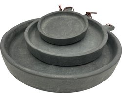 Brynxz - Schalen - Set van 3 - Grijs - D.39-30-21 H.5-3-2,5