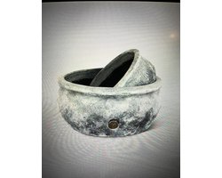 Brynxz Set of Two Bowls Basic Stone Black - 2 grijze stenen schalen als decoratie- stoer sober- landelijk- wonen- elk seizoen anders