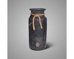 Brynxz Vase Neck with Rope Basalt - Hoge kruik/vaas met touw- landelijk- stoer sober- Moederdag- collectie 2026