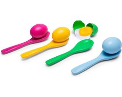 BS Toys Ei-Stafette - Eierlopen - Estafette Spel - 1 tot 4 Spelers - Vanaf 4 jaar - Balans Spel