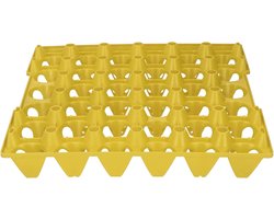 BSG - Eierplateau dienblad 30 eieren plastic 5 stuks - eierhouder lade opslag transport thuis - geel.