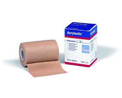 BSN Medical Acrylastic 2.5m x 8 cm compressie- en steunverband - elastisch kleefzwachtel - Beige katoen windsel met lengte rek