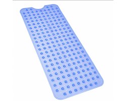 BSS® Badmat Antislip voor in Bad - 100x40 cm Antislip Douchemat van Natuurlijk Rubber en PVC met Zuignappen, Extra Lang, Slipvrij, Machinewasbaar - Donkerblauw
