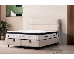 BSS Bedding Breda - Boxspring - Complete Boxspring - 160x200 - Bedden - Slaapkamerbed - 1 x Matras met Topper - 2 x Bedbox - 1 x Hoofdbord