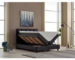 BSS Bedding Breda - Boxspring - Complete Boxspring - 180x200 - Bedden - Slaapkamerbed - 1 x Matras met Topper - 2 x Bedbox - 1 x Hoofdbord