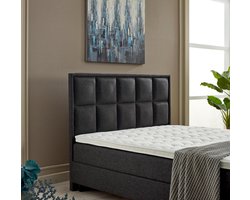 BSS Bedding Breda - Boxspring - Complete Boxspring - 90x200 - Bedden - Slaapkamerbed - 1 x Matras met Topper - 1 x Bedbox - 1 x Hoofdbord