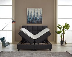 BSS Bedding Florence - Boxspring - Boxspring met Opbergruimte - 180x200 - Inclusief Topper - Zwart