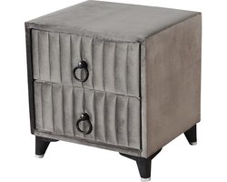 BSS Bedding Fluffy - Nachtkastje - Luxe Nachtkastje -Stijlvolle Grijze Bedside Tafel - Nachtkast Met Lade - Kasten - Slaapkamer Opbergmeubel voor Boxspring Bedden - Modern en Praktisch Design - 1 Stuk