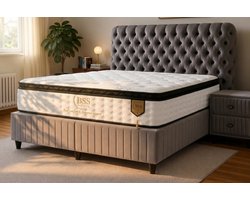 BSS Bedding Fluffy Paris - Boxspring - Boxspring met Opbergruimte - 160x200 - Grijs