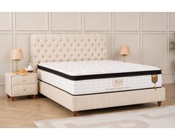 BSS Bedding Fluffy Paris - Boxspring - Boxspring met Opbergruimte - Inclusief Dekbed - 160x200 - Beige