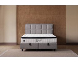 BSS Bedding Future - Bed Boxspring Set - Complete Boxspring - 180x200 - Slaapkamerbed - 1 x Matras met Topper - 2 x Bedbox - 1 x Hoofdbord