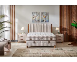 BSS Bedding Kapok - Boxspring Bed met Opbergruimte - Boxspring - 140x200 - incl. luxe matras en hoofdbord