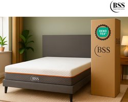 BSS Bedding Milan - Bedden - Onderbox & 22 cm 7-Zone Memory Foam Matras Set - Luxe Stoffering - 160x200 cm - Grijs
