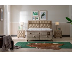 BSS Bedding Nirvana - Boxspring Bed met Opbergruimte - boxspring 140x200 - incl. luxe matras en hoofdbord