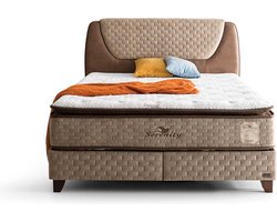 BSS Bedding Serenity - boxspring bed met opbergruimte - boxspring 140x200 - incl. luxe matras en hoofdbord
