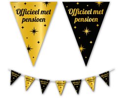 BTH - Slingers - Pensioen - Goud en Zwart - Slinger - Vlaggenlijn - Pensioen Cadeau - Pensioen Versiering - 1 Stuk